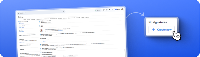 Create a new signature in Gmail